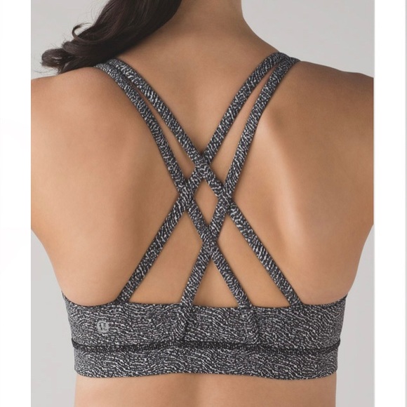 lululemon athletica Other - Lululemon Energy Bra Power Luxtreme Ripple Jacquard Black White